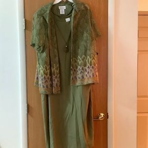 NWT Lady Dorby Dress Set Green SZ 22